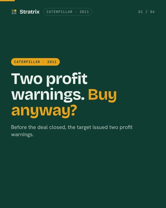 Caterpillar: Caterpillar got two profit warnings and bought anyway. Then came $580M.