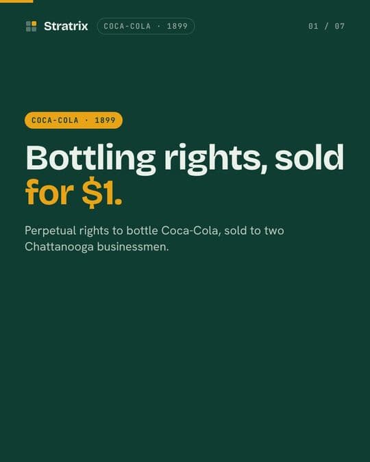 Coca-Cola: Coca-Cola sold its bottling rights for $1. It thought they were doomed.