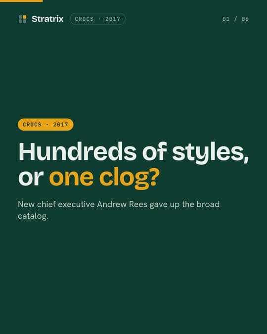 Crocs: Crocs gave up hundreds of styles to bet on one ugly clog.