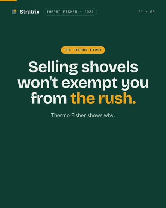 Thermo Fisher: Thermo Fisher sells the picks and shovels. The gold rush still reached it.