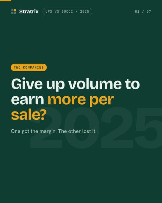 UPS vs Gucci: UPS and Gucci both gave up volume for margin. Only one got the margin.