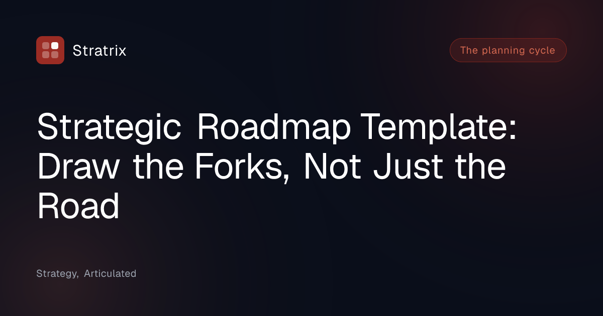 Strategic Roadmap Template: Draw the Forks, Not Just the Road | Stratrix