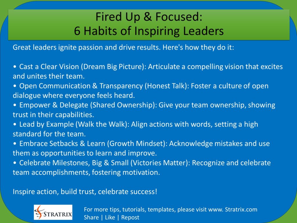 Fired Up & Focused: 6 Habits of Inspiring Leaders