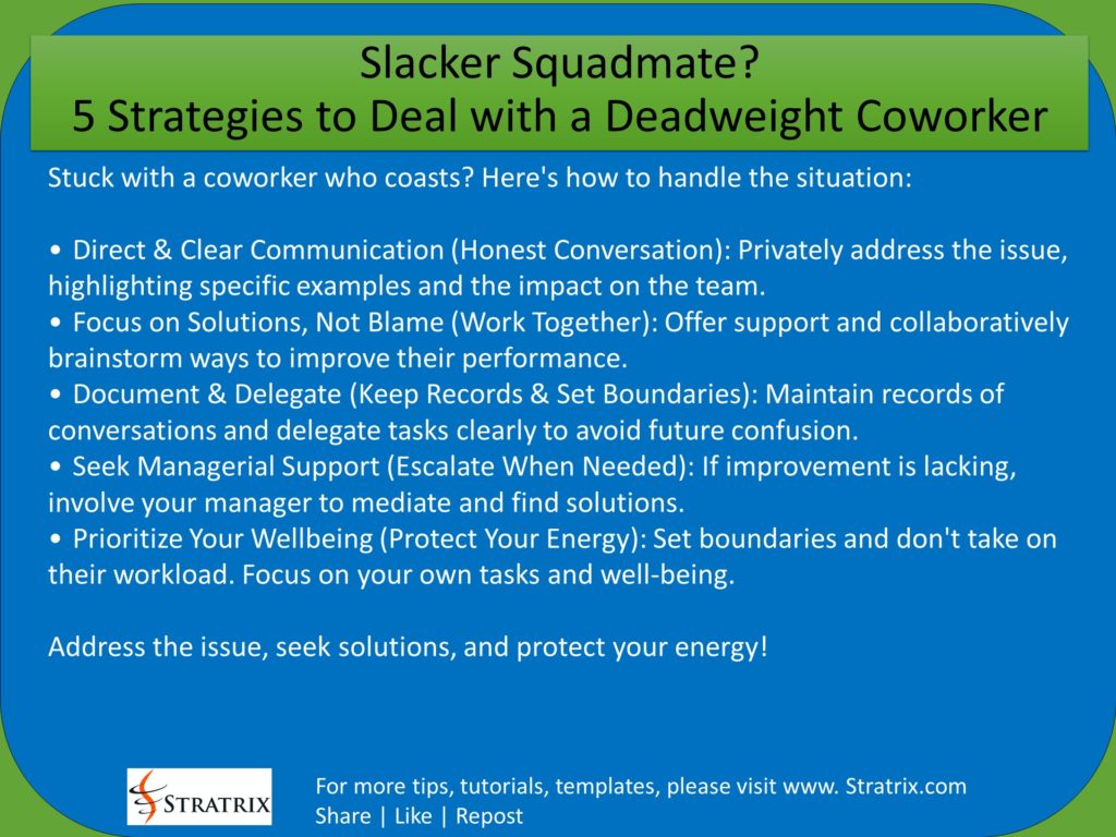 Slacker Squadmate? 5 Strategies to Deal with a Deadweight Coworker