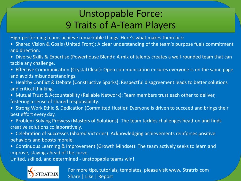 Unstoppable Force: 9 Traits of A-Team Players