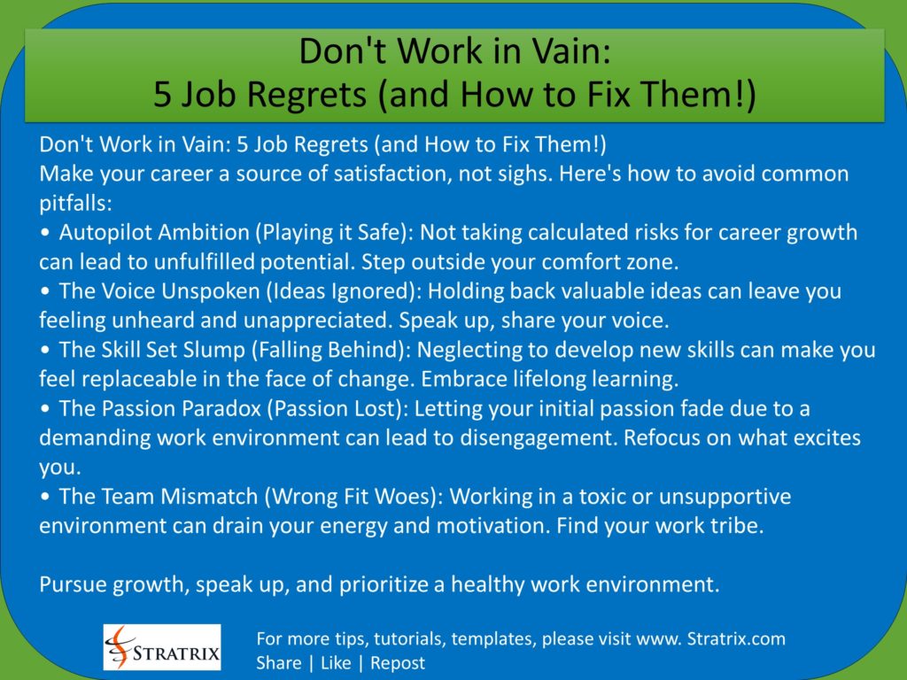 Don't Work in Vain: 5 Job Regrets (and How to Fix Them!)