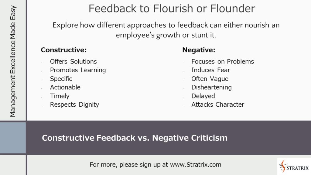 Constructive Feedback vs. Negative Criticism