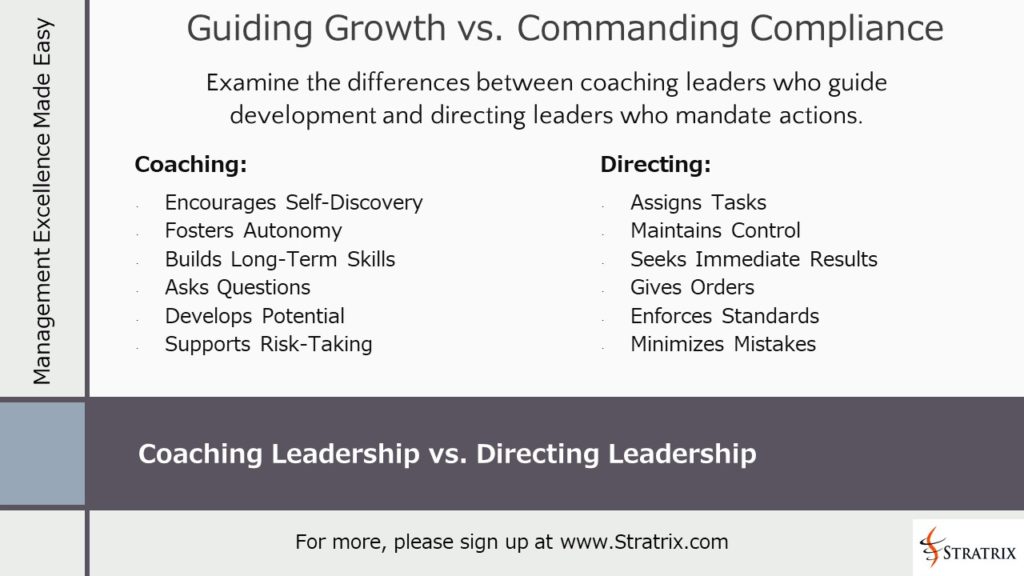Coaching Leadership vs. Directing Leadership